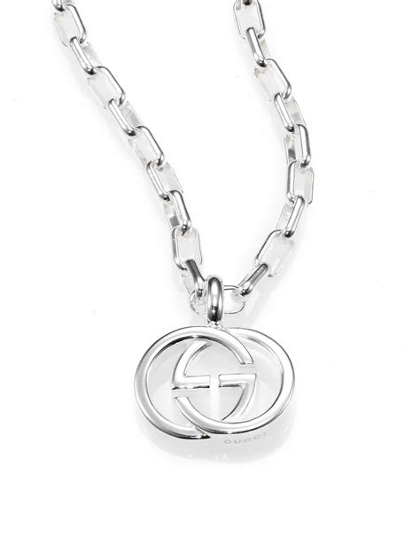 gucci gg diamond necklace|Gucci silver and onyx necklace.